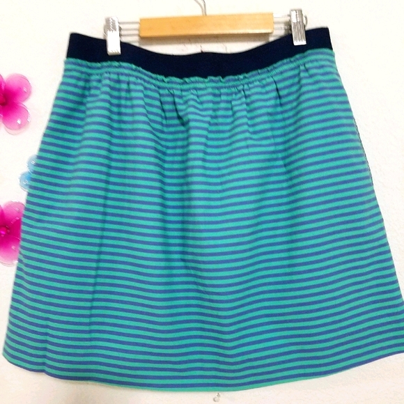 J. Crew Dresses & Skirts - J. CREW Teal/Navy Stripe Skirt Sz 4